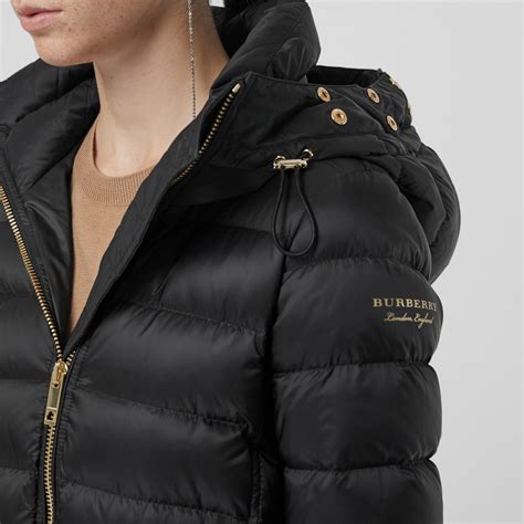 burberry down filled parka coat with detachable fur trim|Faux Fur Trim Nylon Parka in Black .